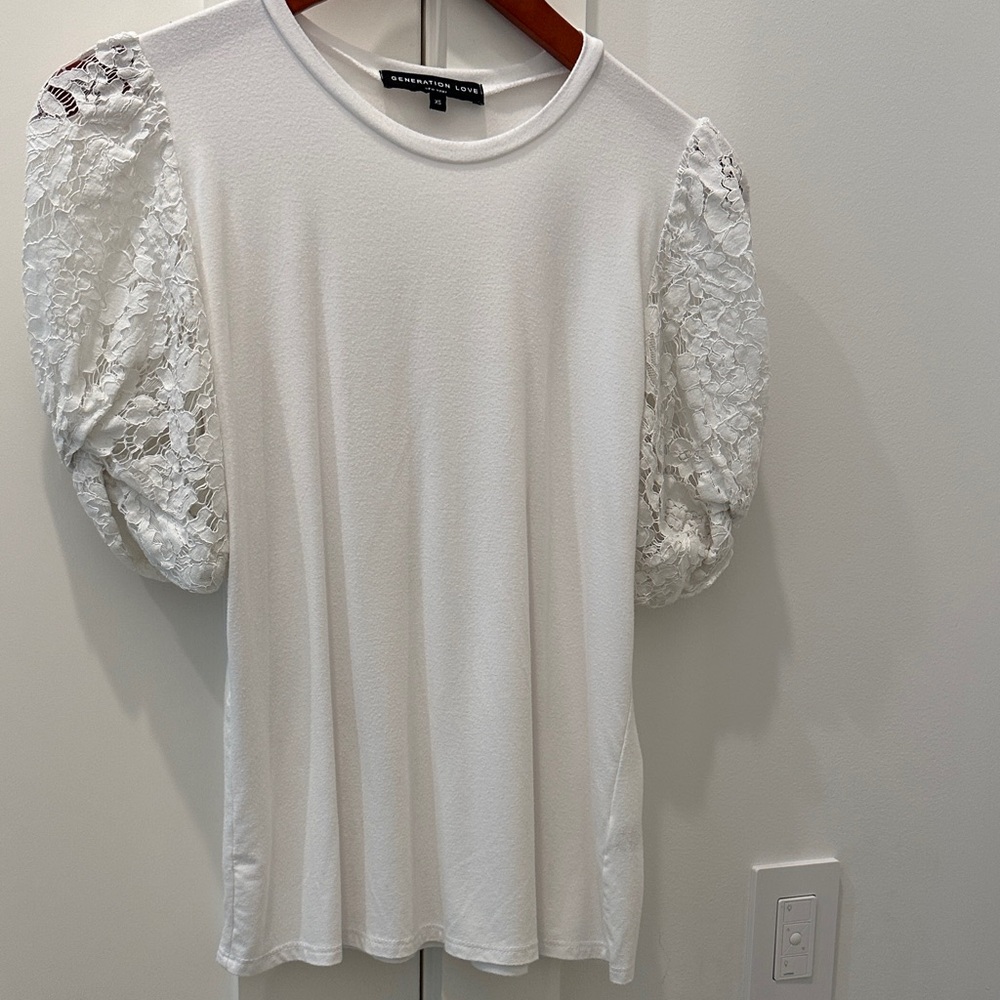 Generation Love White Lace Puff Sleeve Blouse